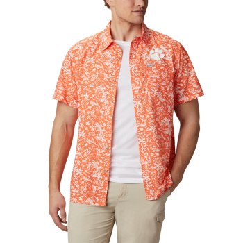 Columbia Collegiate PFG Super Slack Tide - Clemson, Camisa Naranjas Para Hombre | 298764-KAE